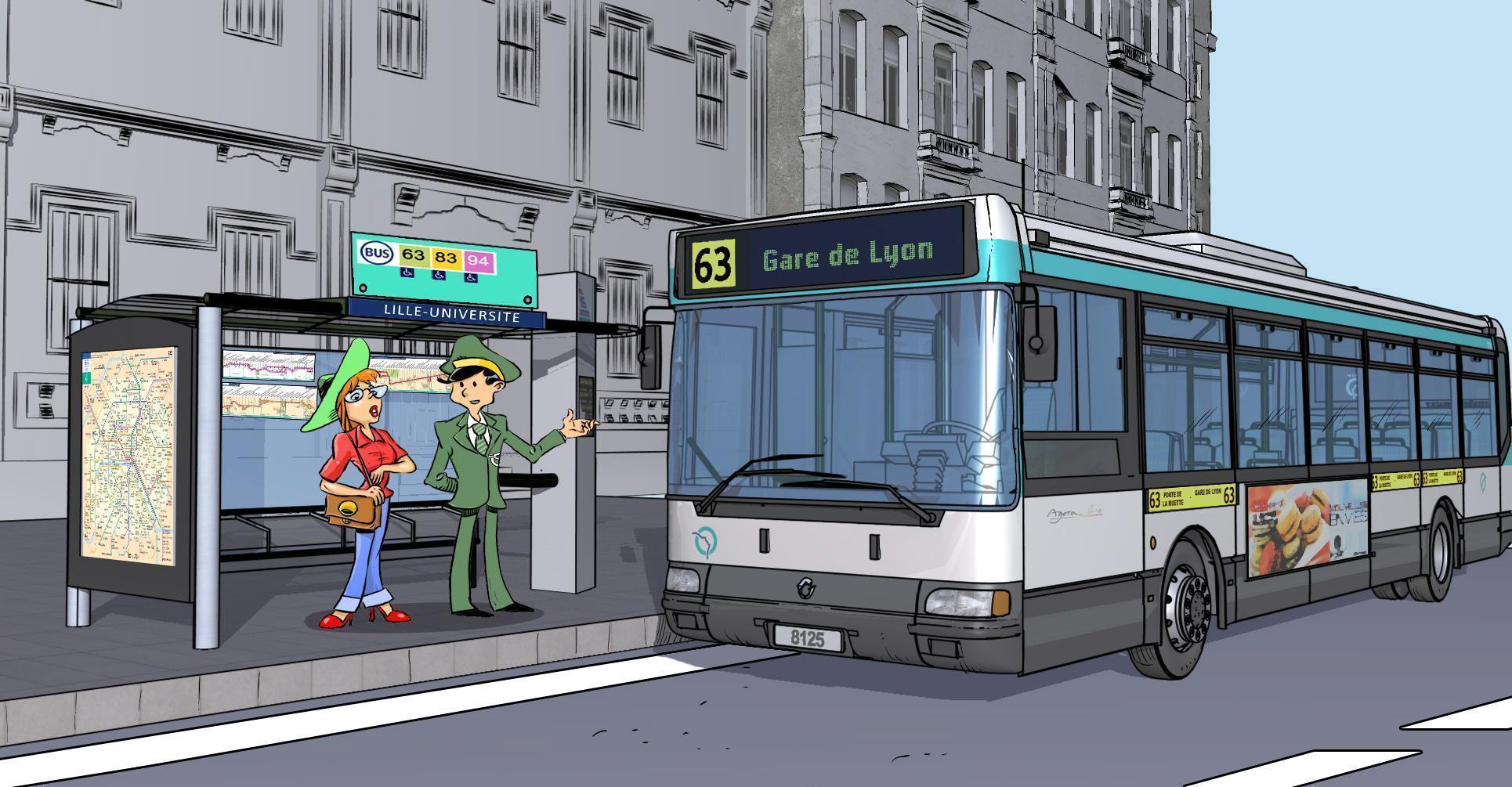 Остановка общественном транспорте иллюстрации